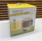 حاوية تخزين حبوب وارز بطيئة بطيئة، موزع حبوب 6 شبكات، موزع طعام كبير يدور 360 درجة 25 باوند، موزع ارز مطور 6 اقسام دوارة، تخزين محكم الاغلاق، ابيض - Image 3