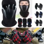 مجموعة قفازات دراجة نارية معززة + قناع رأس قابل للتنفس