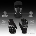 مجموعة قفازات دراجة نارية معززة + قناع رأس قابل للتنفس - Image 3